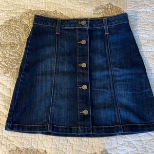 Just Black Button-Front, Denim Skirt, Medium